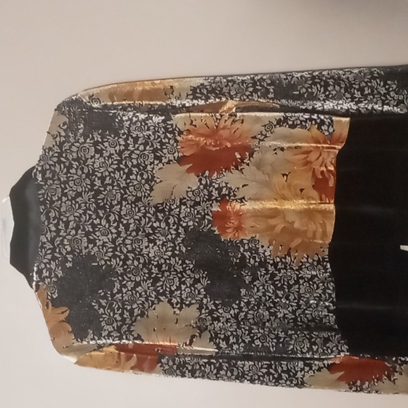 K Studio Dark Flowered Single Button Jacket Size 16 - Picture 8 of 8